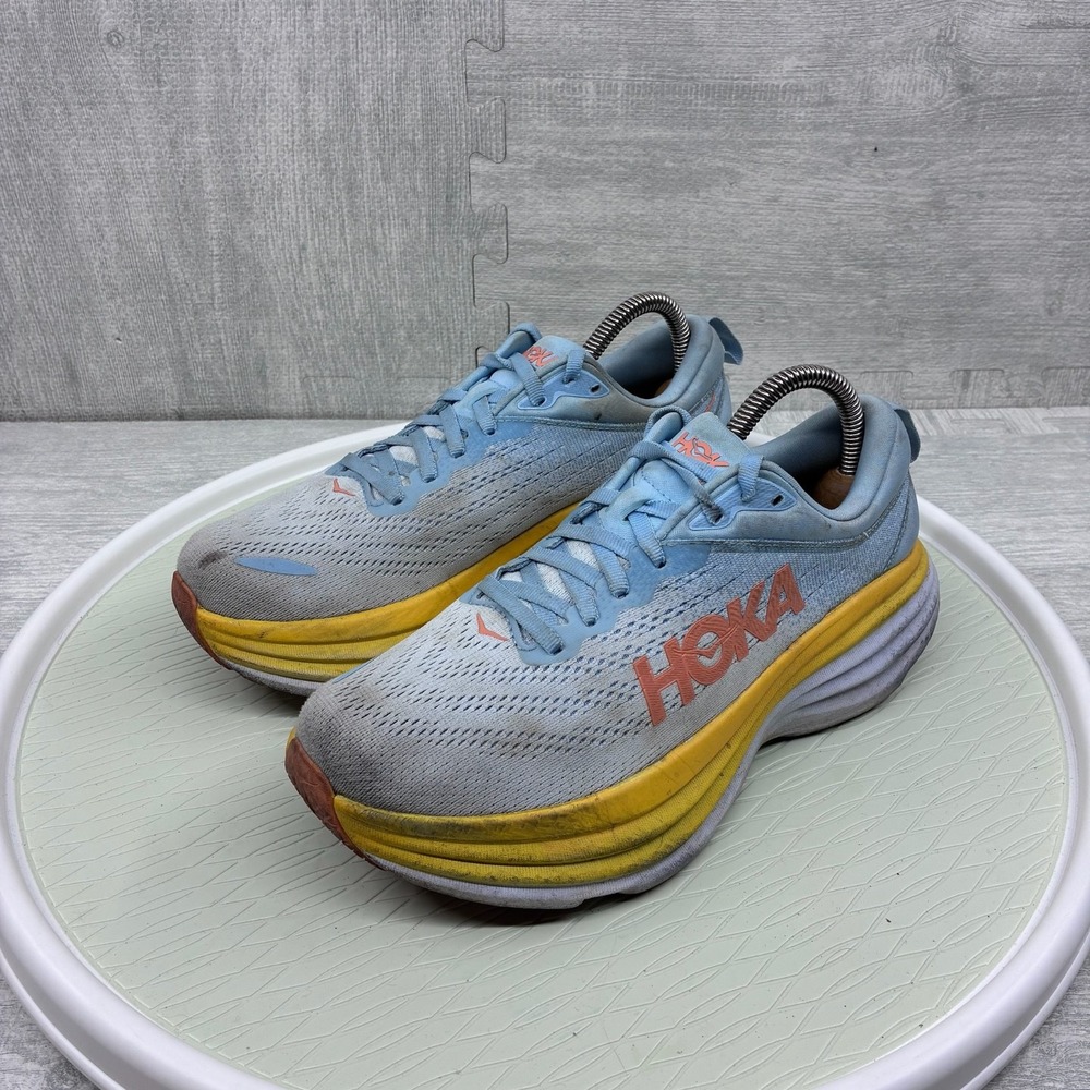 Hoka Bondi 8 Running Shoes Women's Size 8.5 B Blue Sneakers 1127952 SSCA